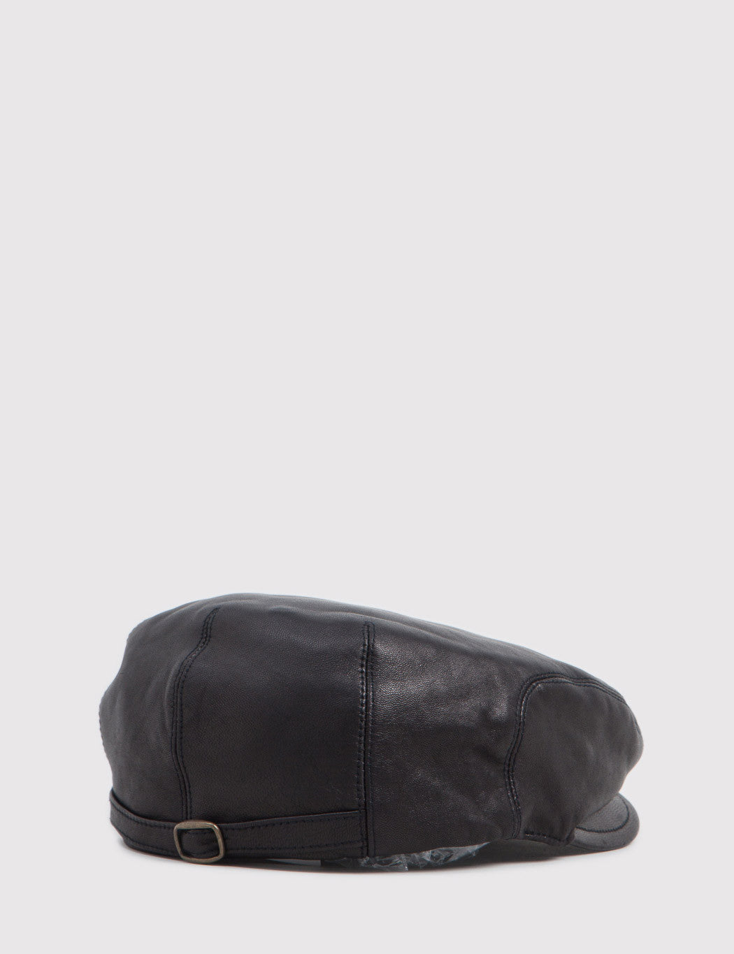 Bailey Stockton Leather Flat Cap - Black