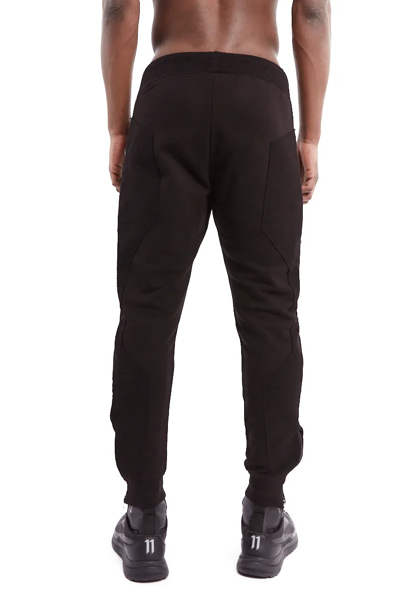 BLACK REGULAR FLEECE PANTS