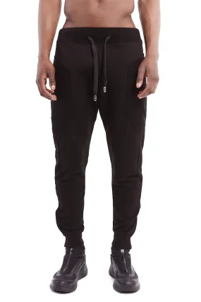 BLACK REGULAR FLEECE PANTS