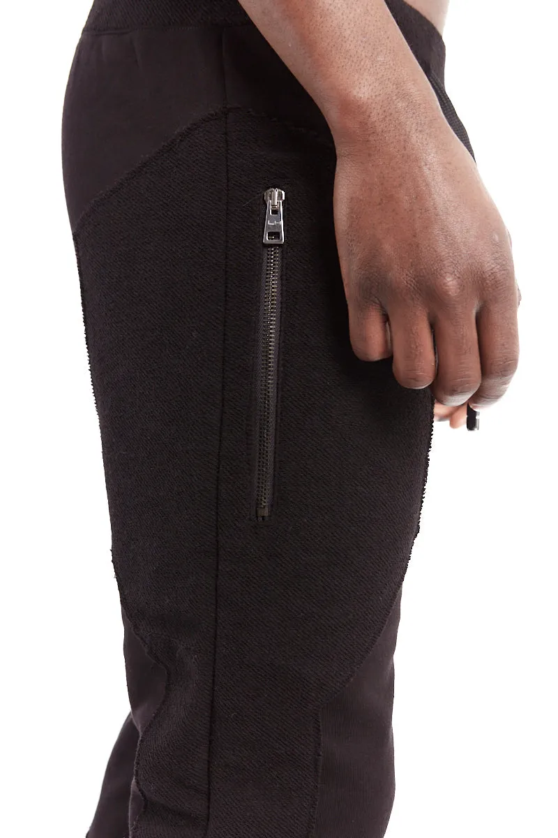 BLACK REGULAR FLEECE PANTS