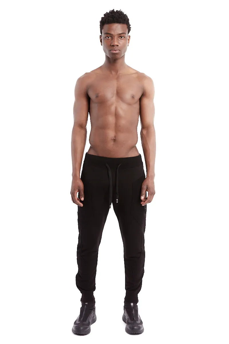 BLACK REGULAR FLEECE PANTS