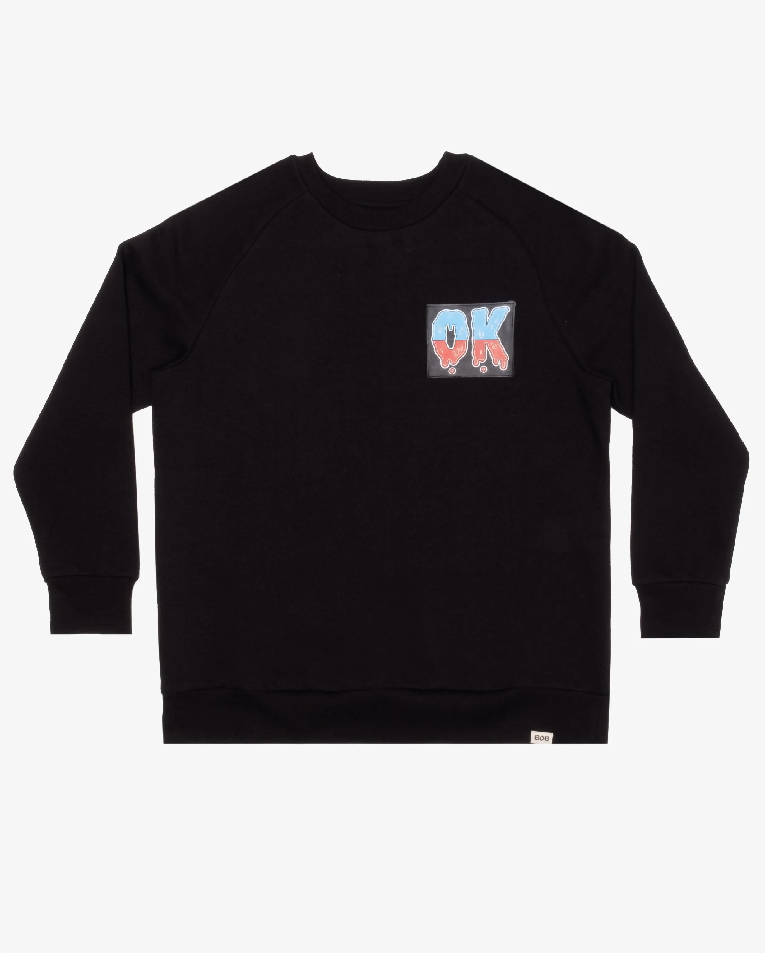 BOB OK Gradient Fleece Raglan Crew - Black