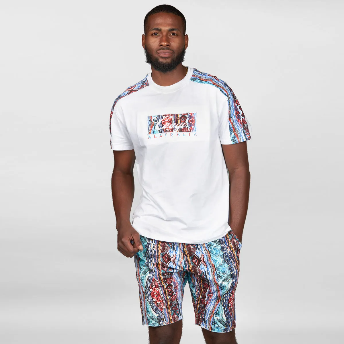 COOGI RED-BLUE ALL-OVER OG FLEECE SHORTS