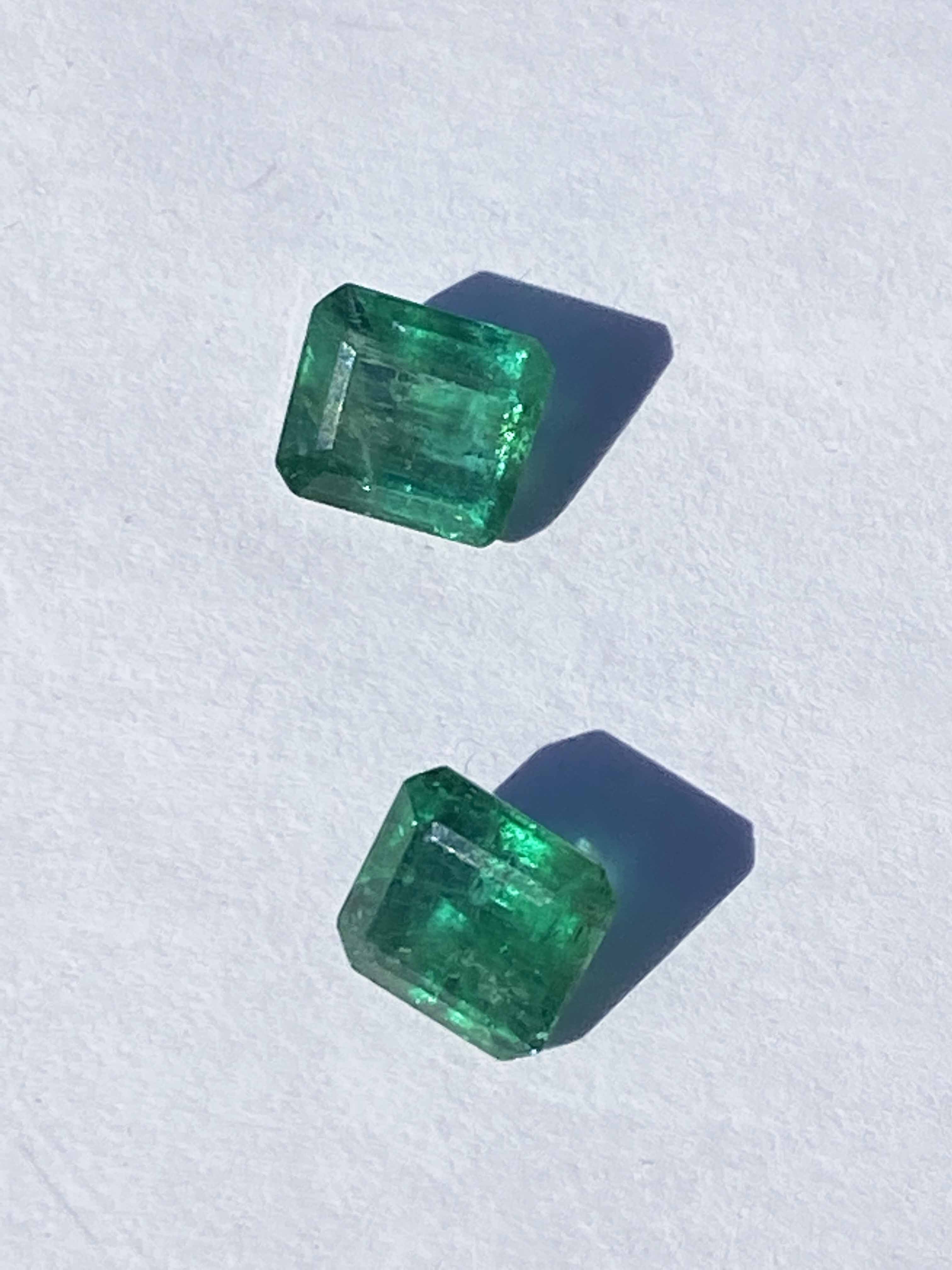 Custom Listing for Rocky*** 4.12ct Emerald Earrings 14K Yellow Gold