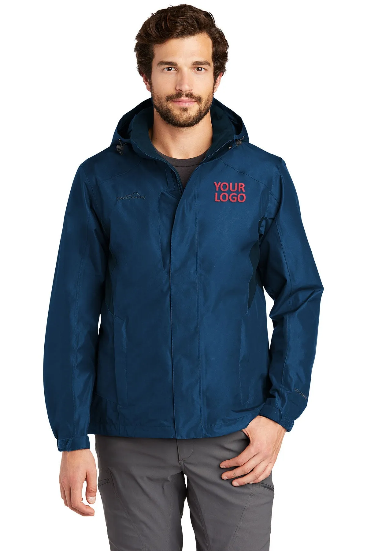 Eddie Bauer Customized Rain Jackets, Deep Sea Blue