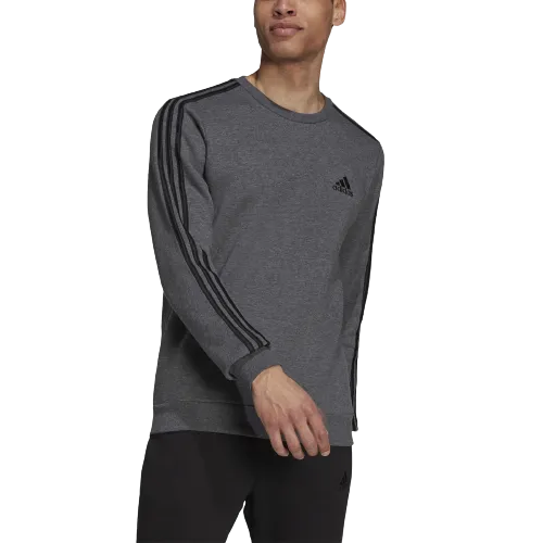 Felpa girocollo adidas Essentials Fleece  GRIGIO/NERO