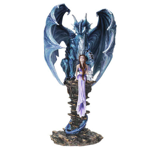 Guardian Dragon Protecting Fairy Figurine