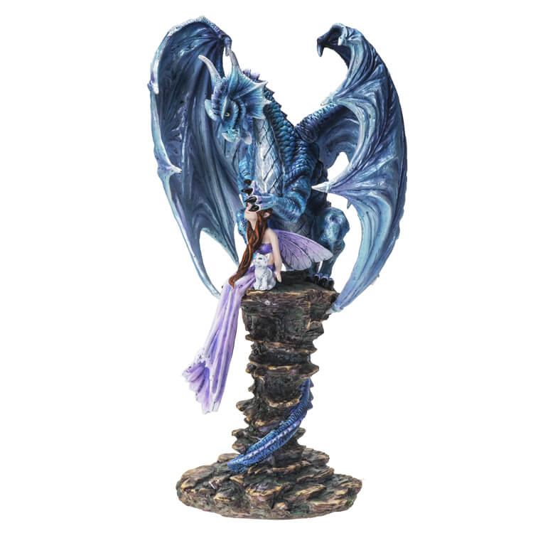 Guardian Dragon Protecting Fairy Figurine