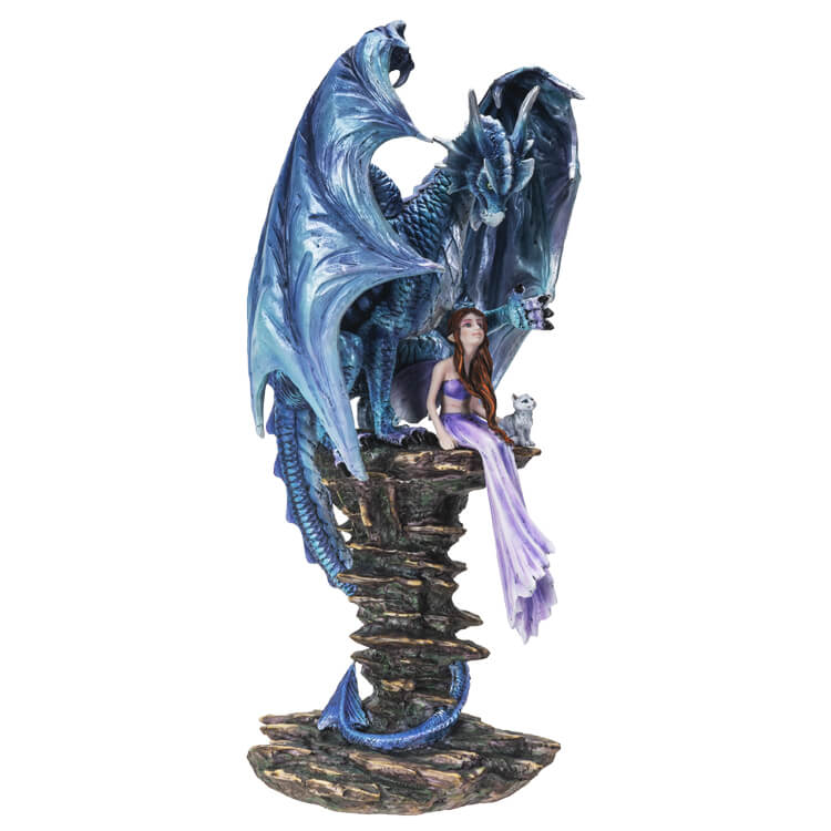 Guardian Dragon Protecting Fairy Figurine