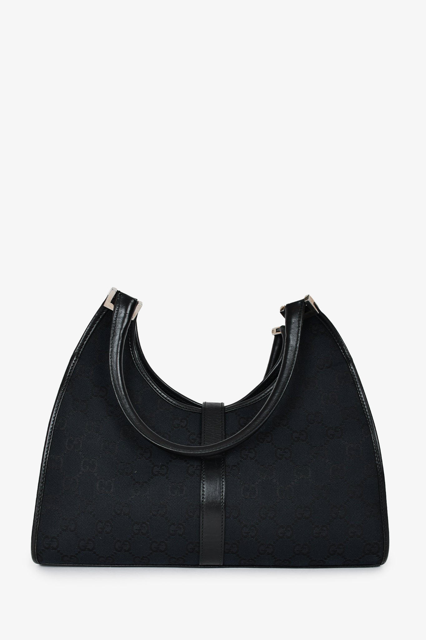 Gucci Black 'GG' Supreme Canvas Jackie Bardot Bag