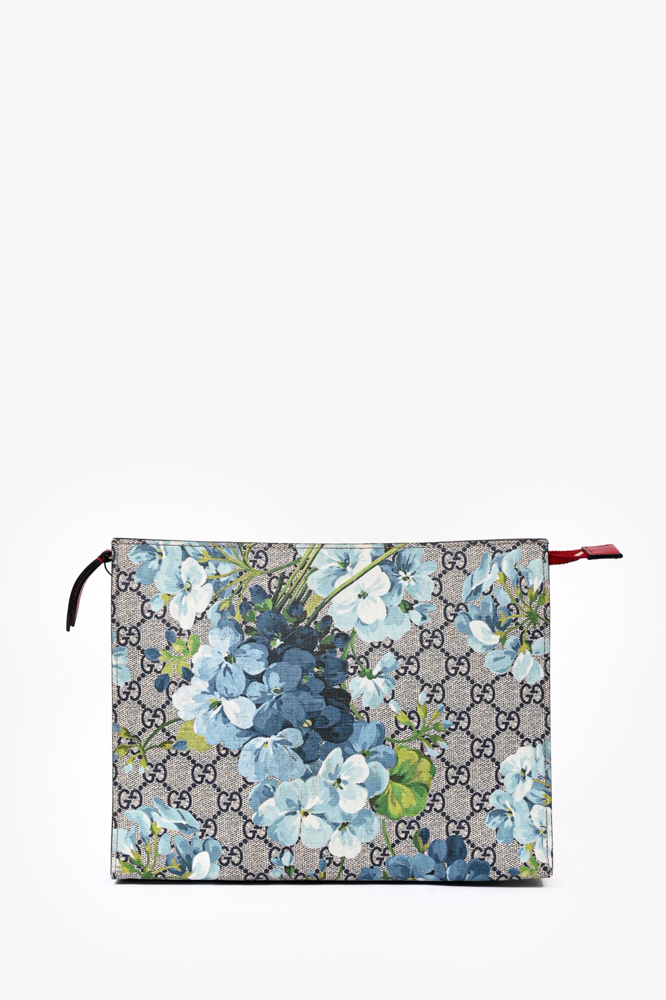 Gucci Blue Supreme GG Blooms Coated Canvas Pouch