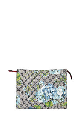 Gucci Blue Supreme GG Blooms Coated Canvas Pouch