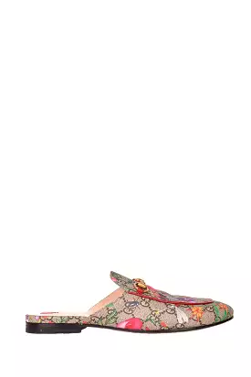 Gucci GG Supreme/Floral Horsebit Loafers Size 38.5