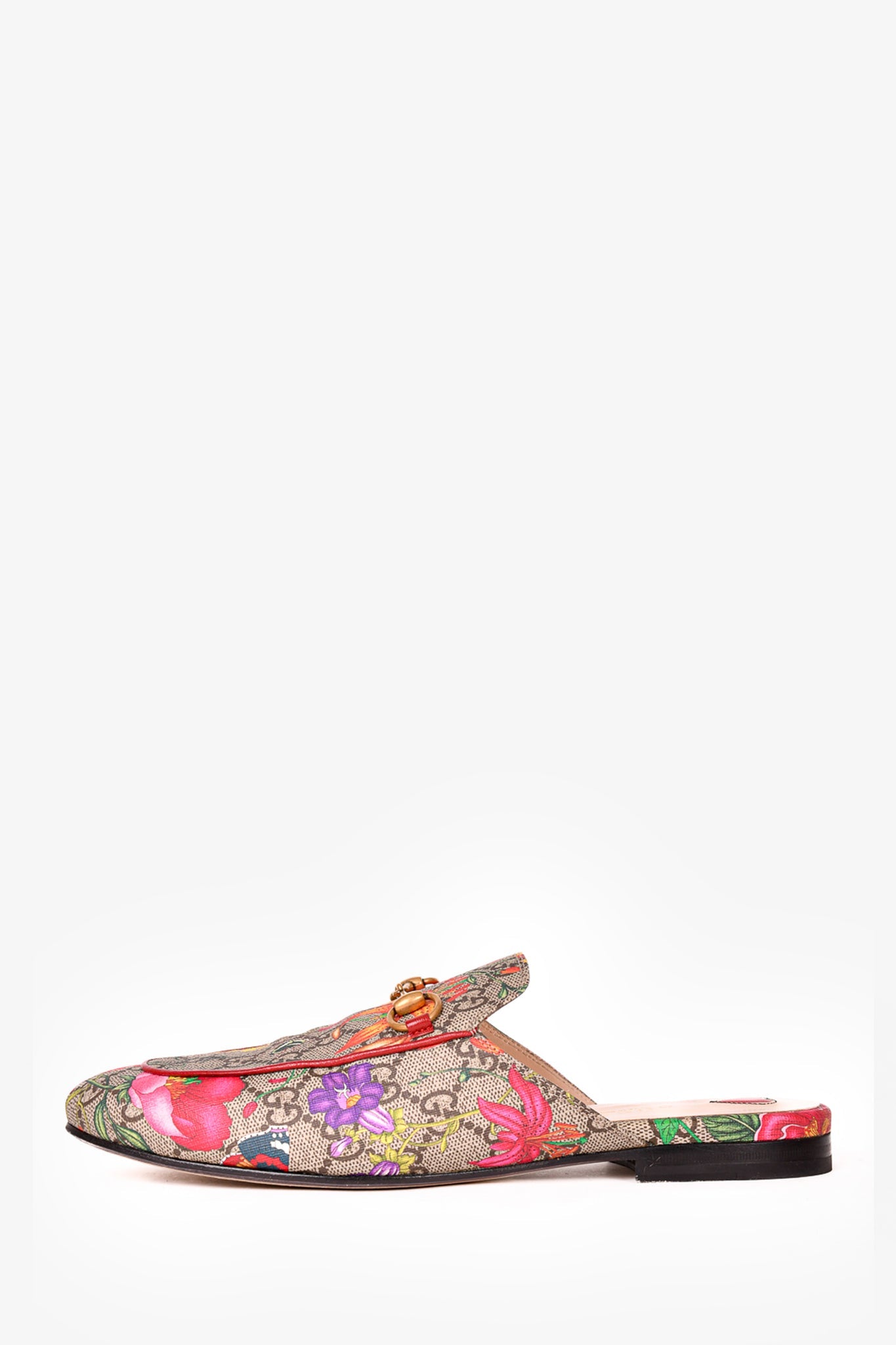 Gucci GG Supreme/Floral Horsebit Loafers Size 38.5