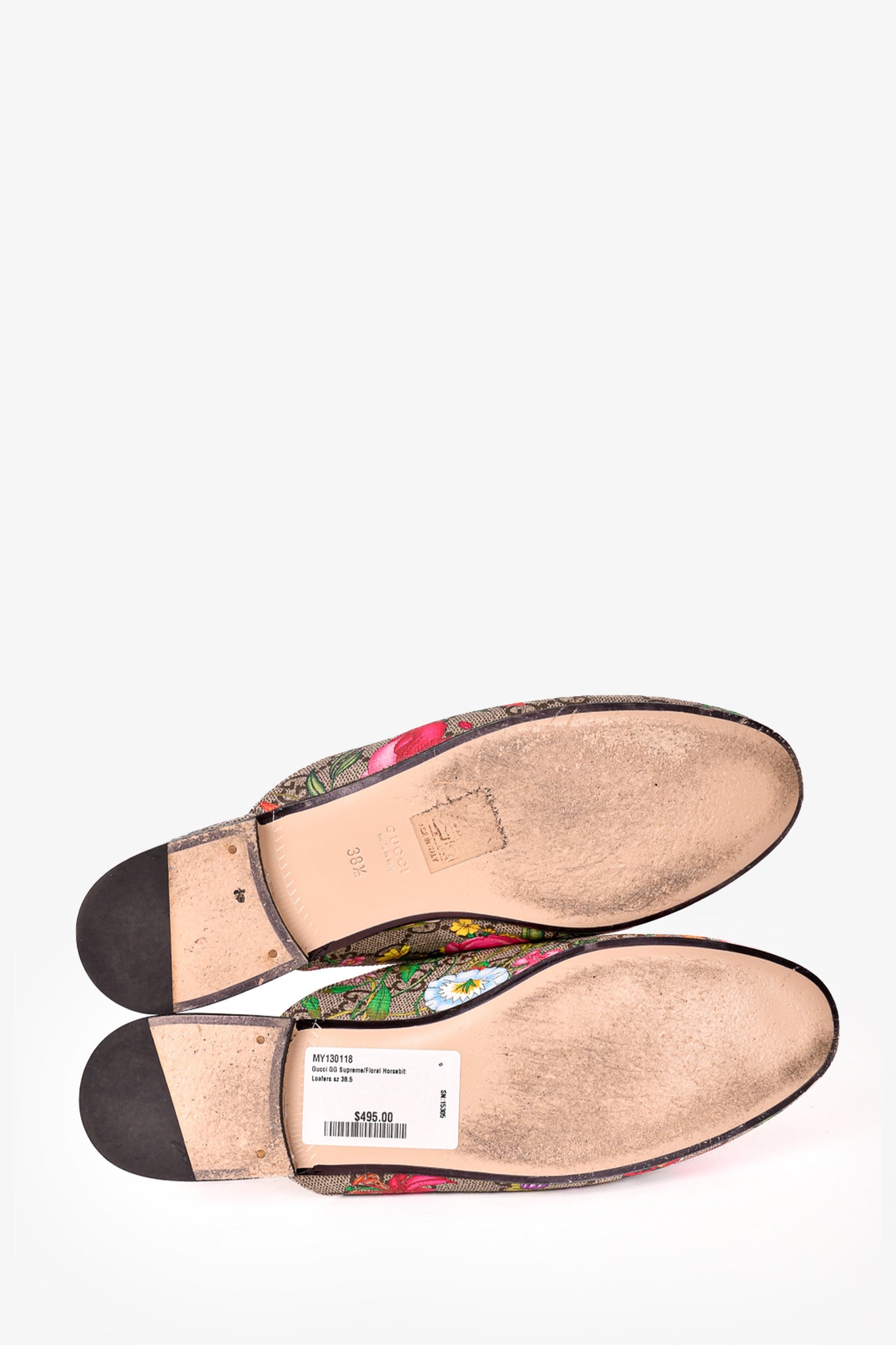 Gucci GG Supreme/Floral Horsebit Loafers Size 38.5