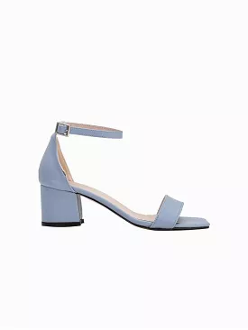 Hera Vegan Leather Ribbon Heeled Sandals | Baby Blue