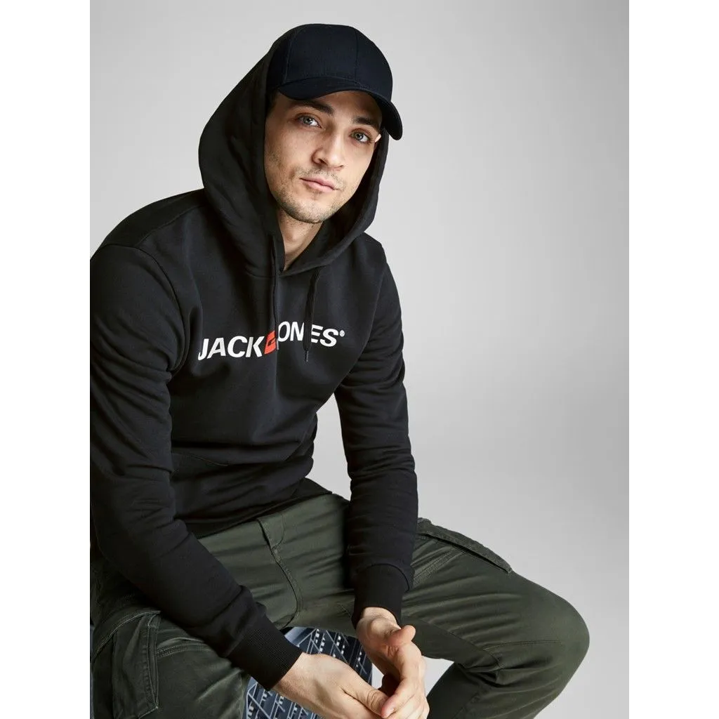 Jack & Jones Retro Logo Hooded Sweatshirts Black