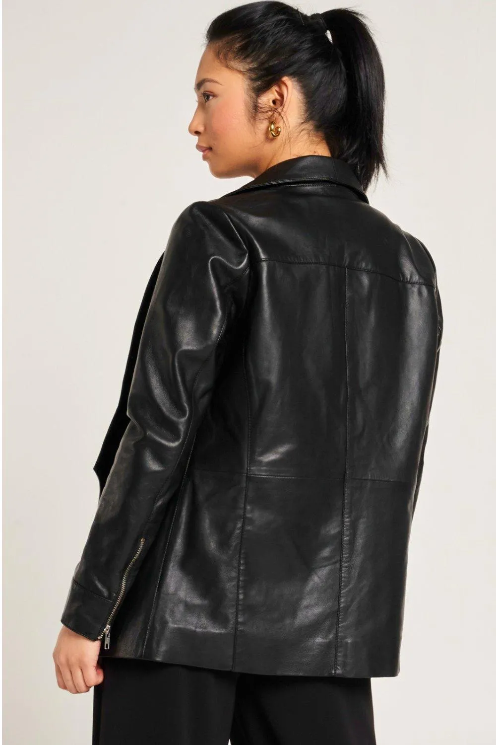 Jackets & Coats | Leather Waterfall Blazer | Barneys Originals