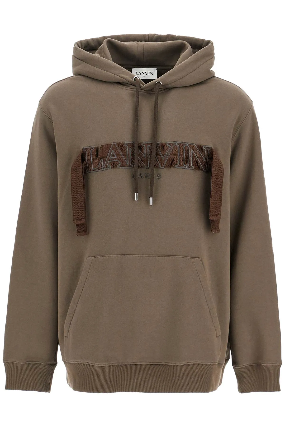 Lanvin Hooded Curb Sweat   Brown