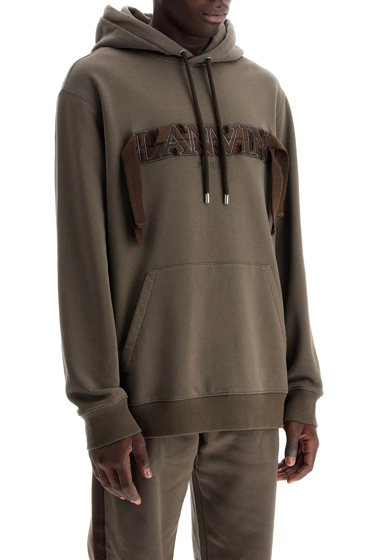 Lanvin Hooded Curb Sweat   Brown