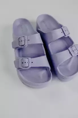 Lavender Double Buckle Sandals