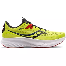 Men's Saucony Ride 15, ACID LIME/SPICE, 9.5 D Medium