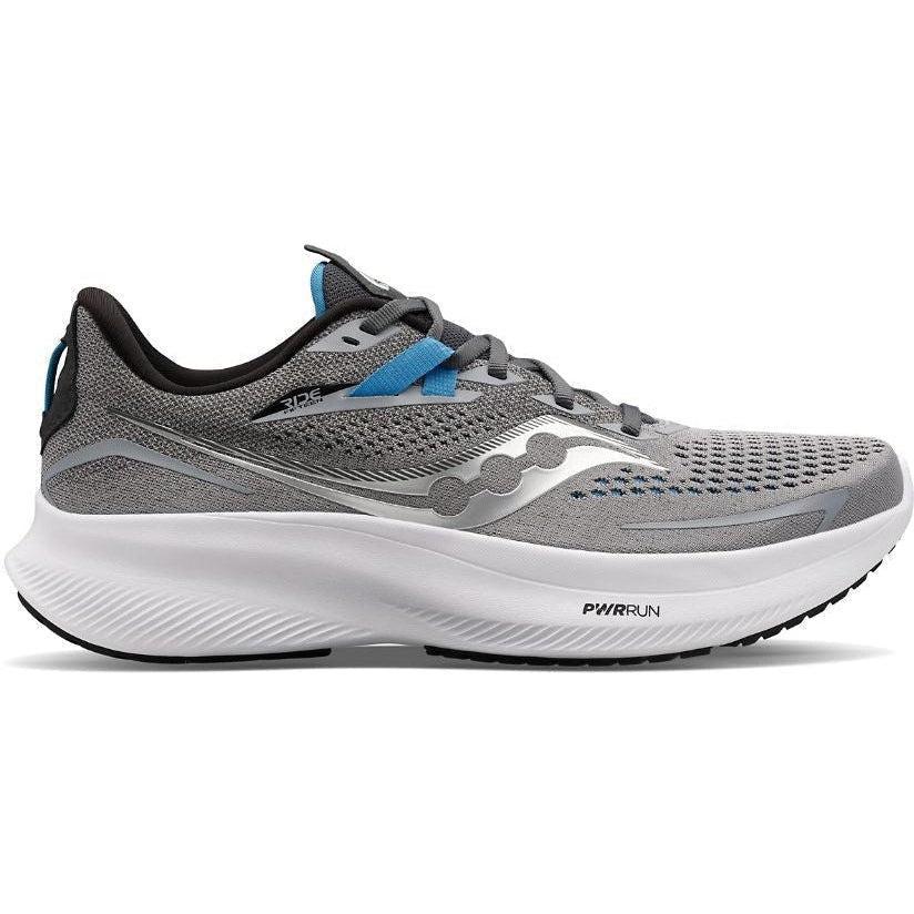 Men's Saucony Ride 15, Alloy/Topaz, 8.5 2E Wide