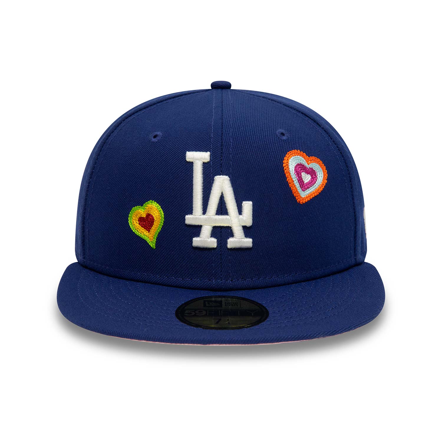 NEW ERA LA Dodgers Chain Stitch Heart Blue 59FIFTY Fitted Cap