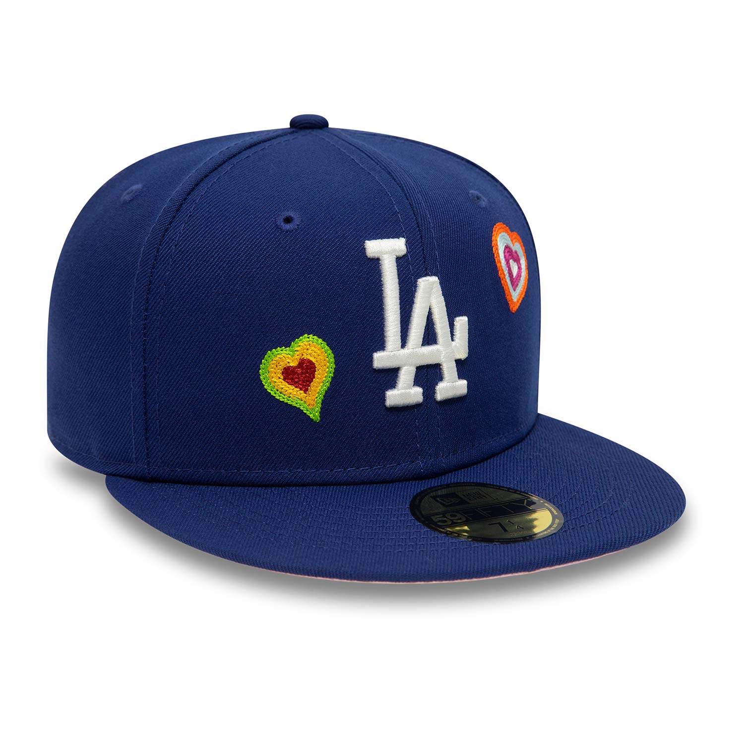 NEW ERA LA Dodgers Chain Stitch Heart Blue 59FIFTY Fitted Cap