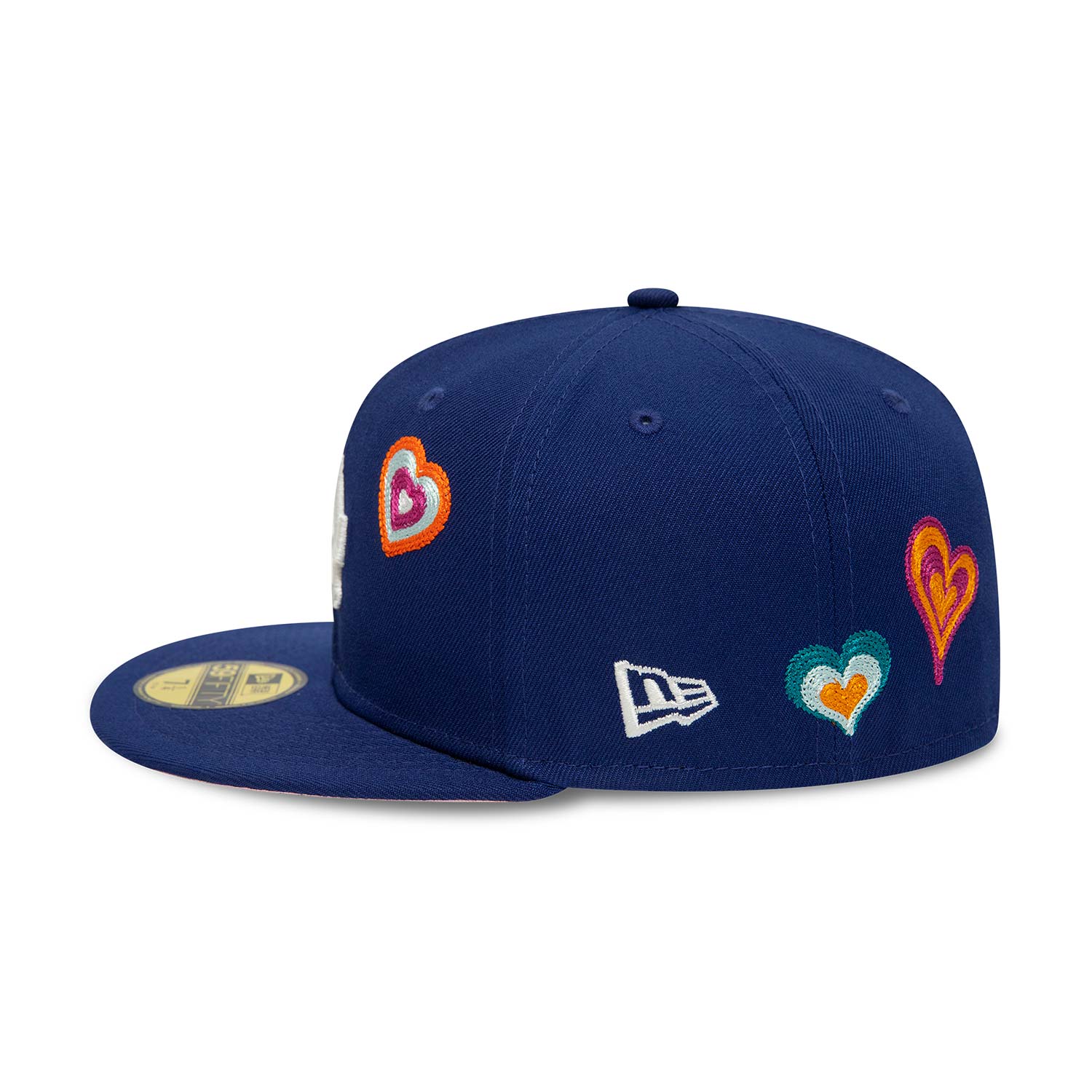 NEW ERA LA Dodgers Chain Stitch Heart Blue 59FIFTY Fitted Cap