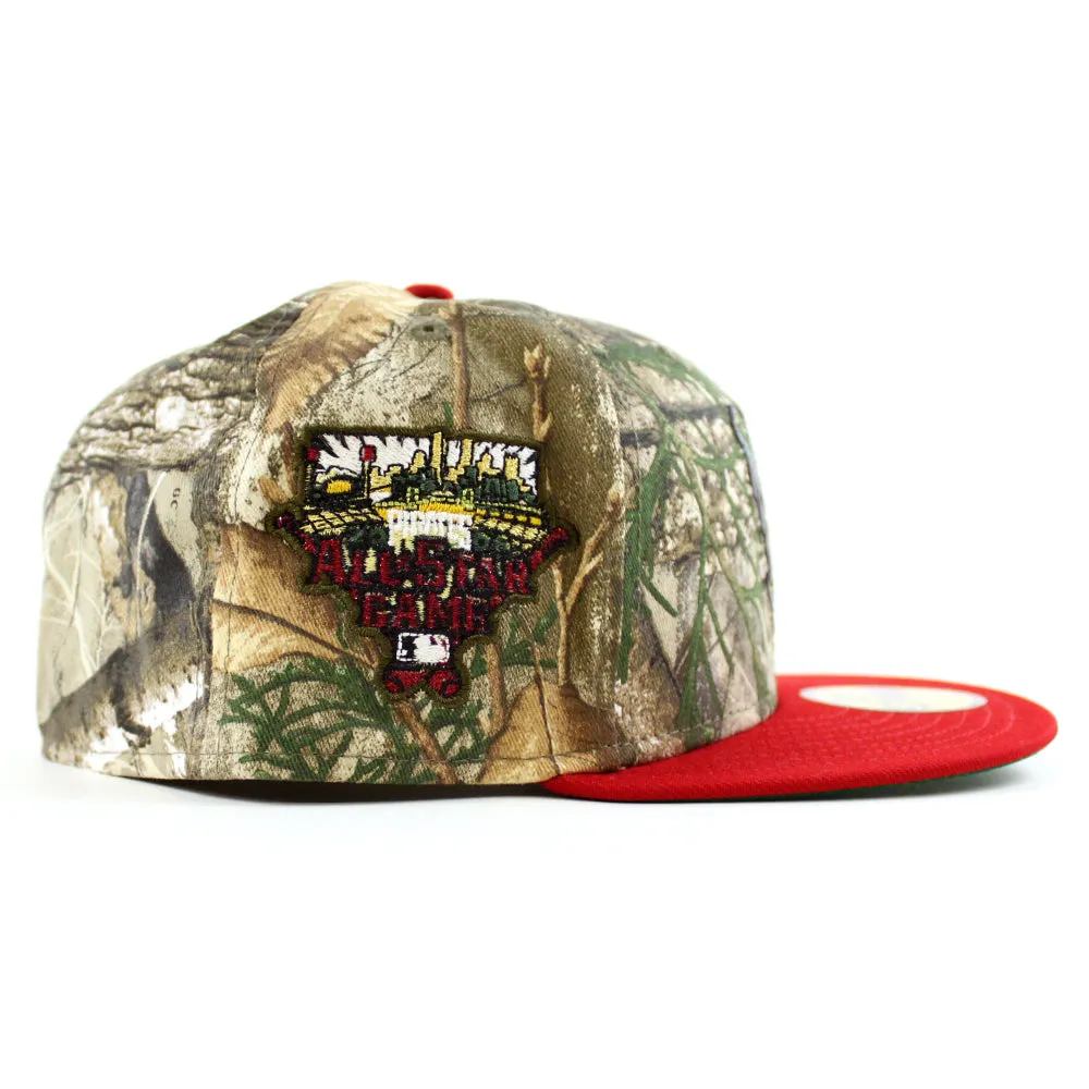 Pittsburgh Pirates Drip Logo 2006 All Star Game 59Fifty New Era Fitted Hats (RealTree Camo Scarlet Red Green Under Brim)