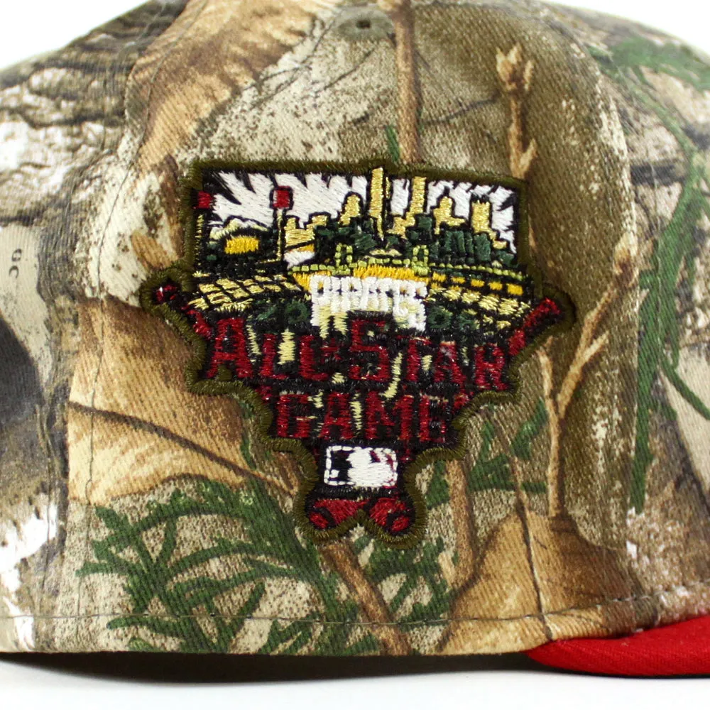 Pittsburgh Pirates Drip Logo 2006 All Star Game 59Fifty New Era Fitted Hats (RealTree Camo Scarlet Red Green Under Brim)