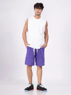 Radiant Purple Knitted Shorts Men