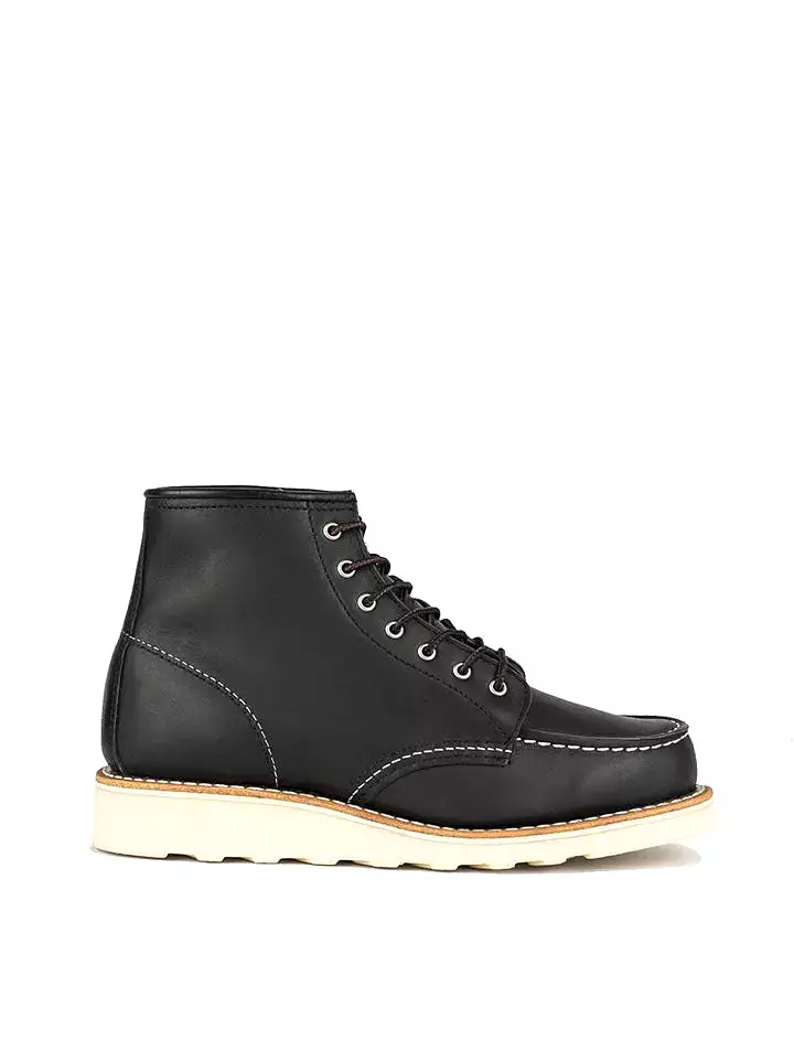 Red Wing Womens 6-Inch Moc Toe Boot Black Boundary