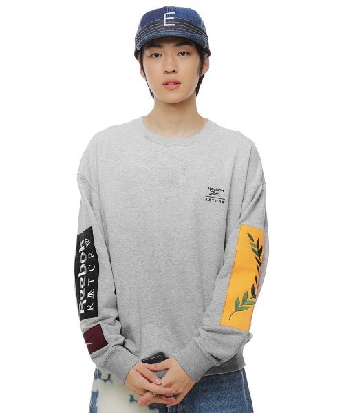 Reebok  |Unisex Sweat Street Style Long Sleeves Cotton Logo