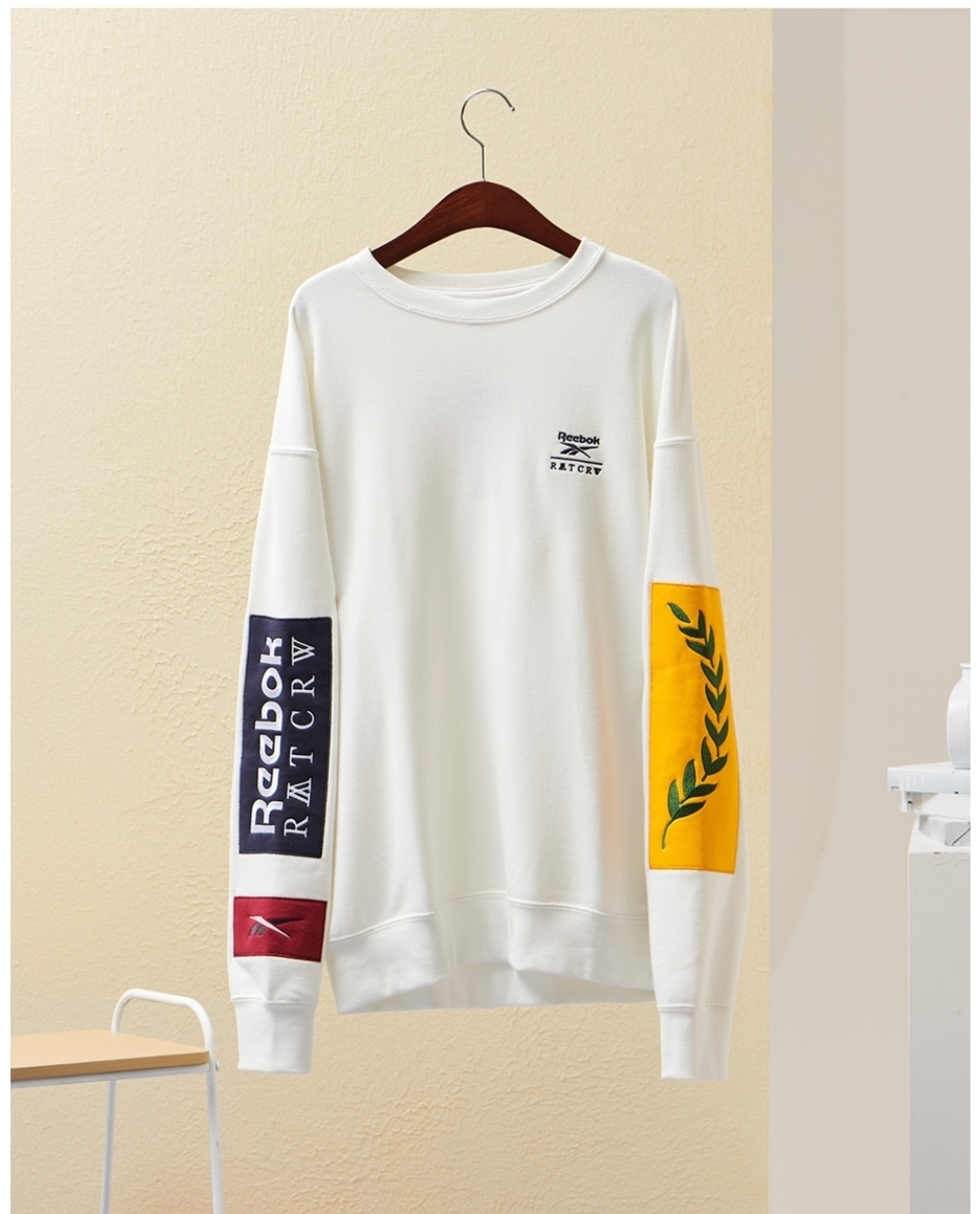 Reebok  |Unisex Sweat Street Style Long Sleeves Cotton Logo