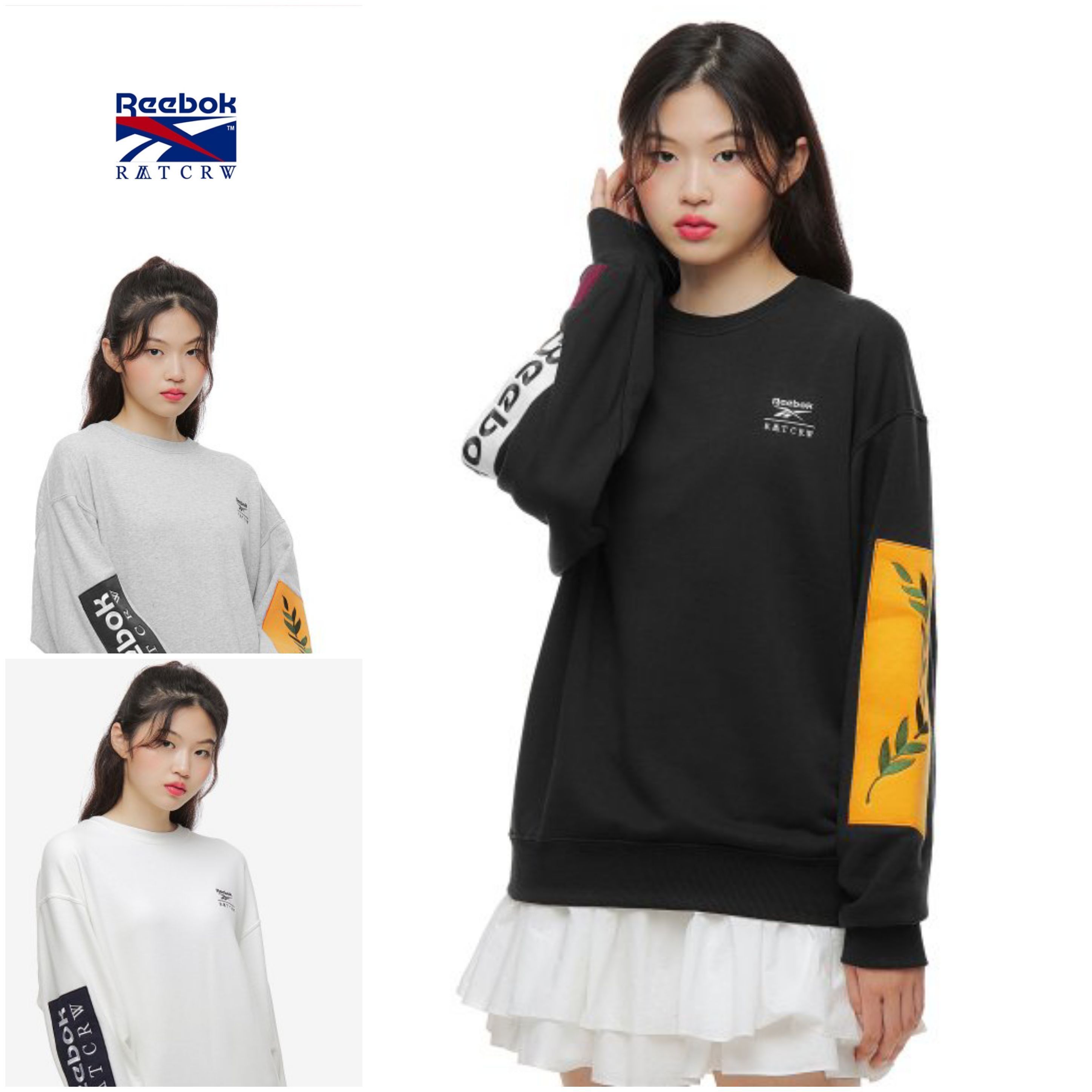 Reebok  |Unisex Sweat Street Style Long Sleeves Cotton Logo