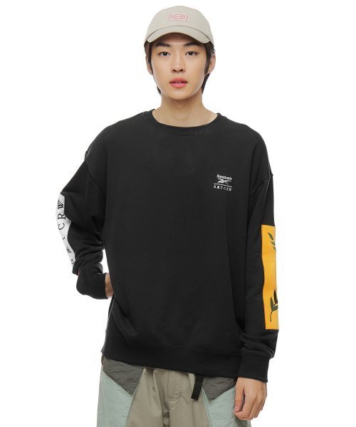 Reebok  |Unisex Sweat Street Style Long Sleeves Cotton Logo