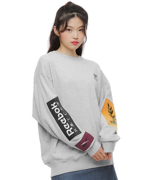 Reebok  |Unisex Sweat Street Style Long Sleeves Cotton Logo