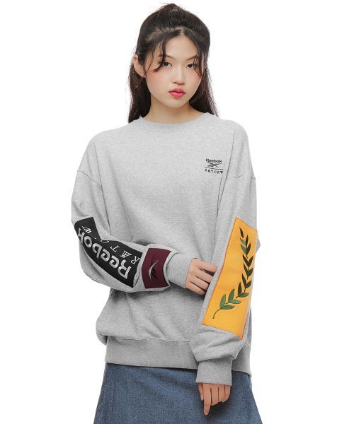 Reebok  |Unisex Sweat Street Style Long Sleeves Cotton Logo