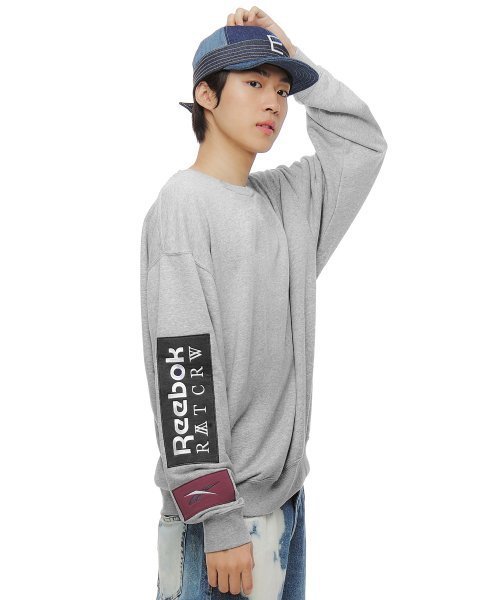 Reebok  |Unisex Sweat Street Style Long Sleeves Cotton Logo