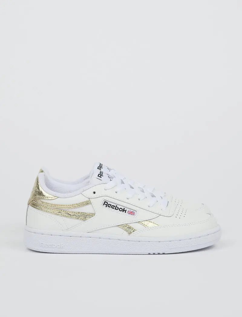 Reebok Womens Club C Revenge Trainer White / Gold Mt / White