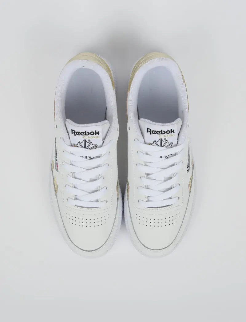 Reebok Womens Club C Revenge Trainer White / Gold Mt / White