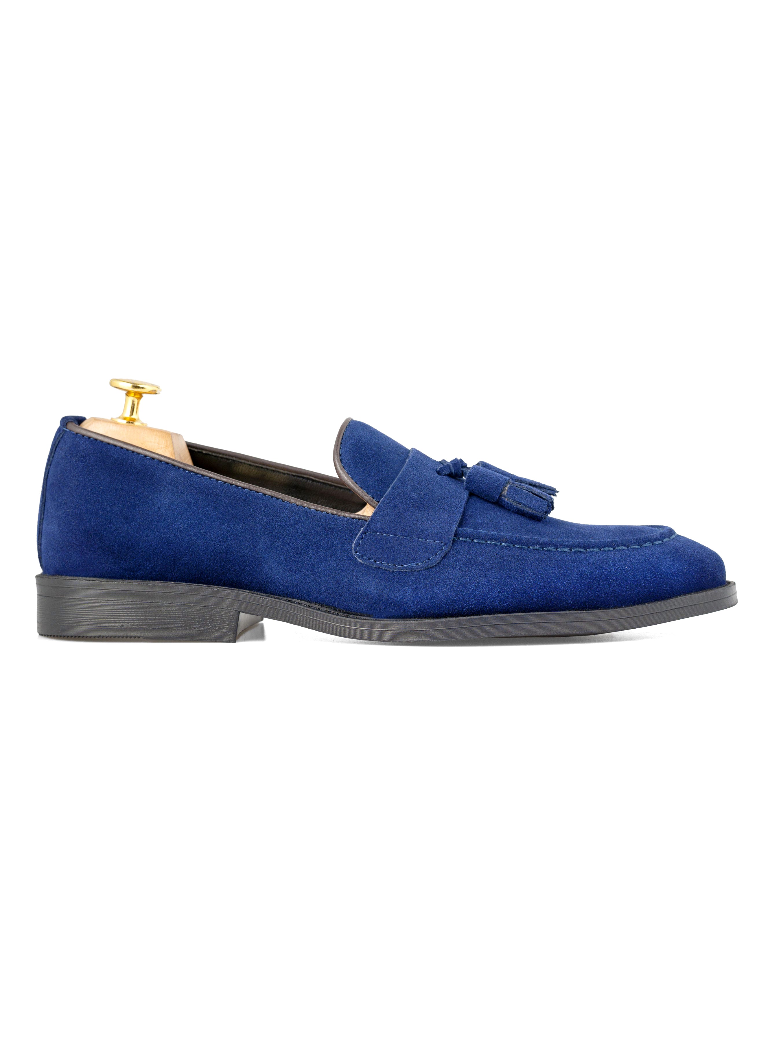 Rocky Tassel Loafer - Royal Blue Suede Leather (Flexi-Sole)