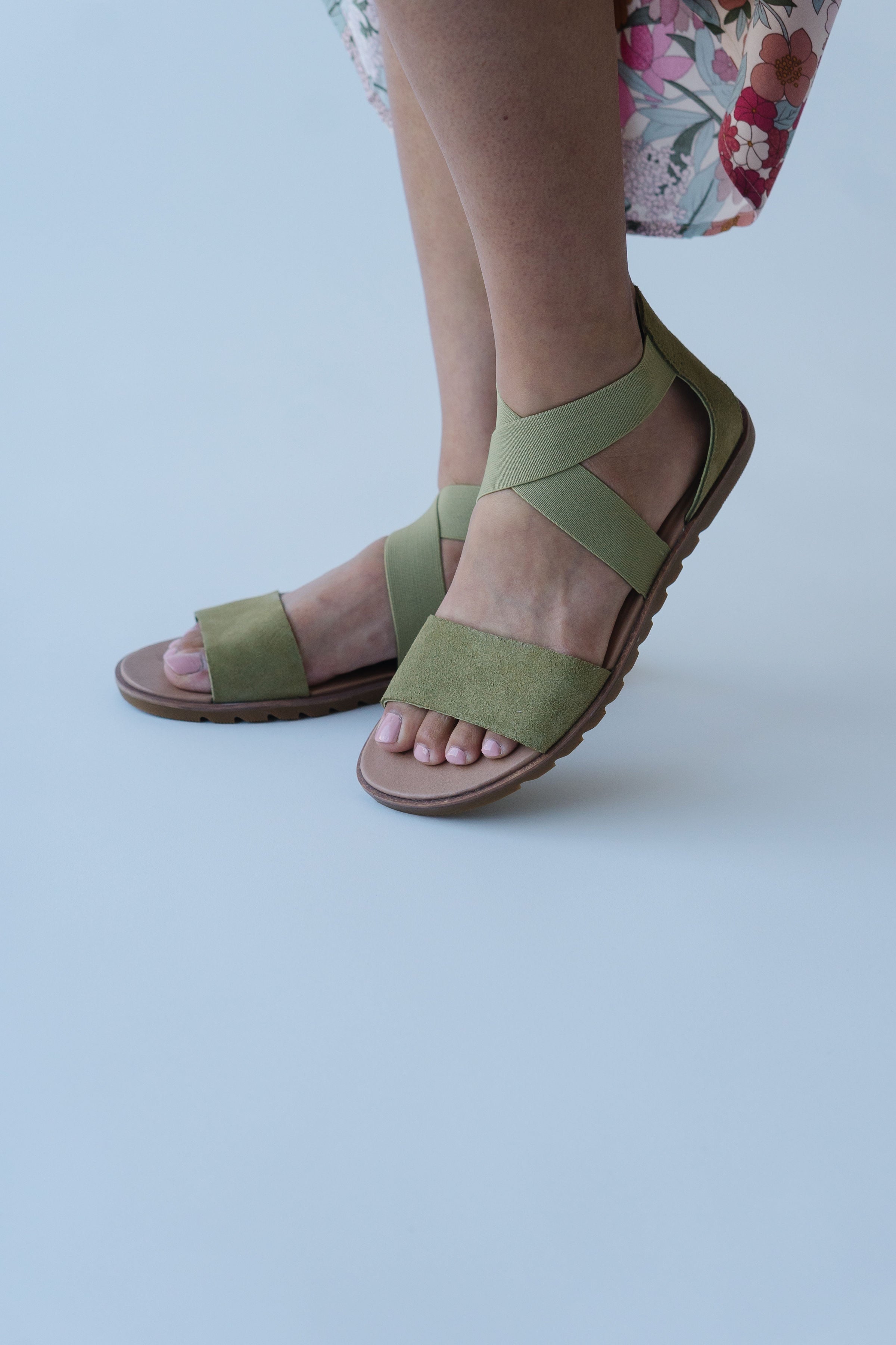 SOREL: Ella II Sandal in Olive Shade + Chalk