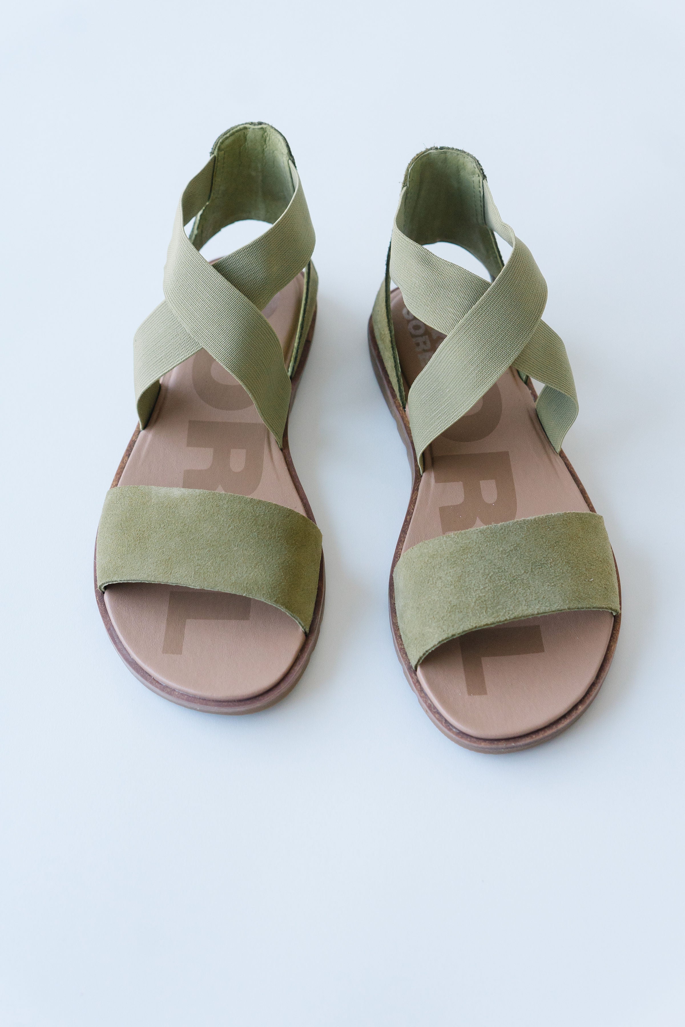 SOREL: Ella II Sandal in Olive Shade + Chalk