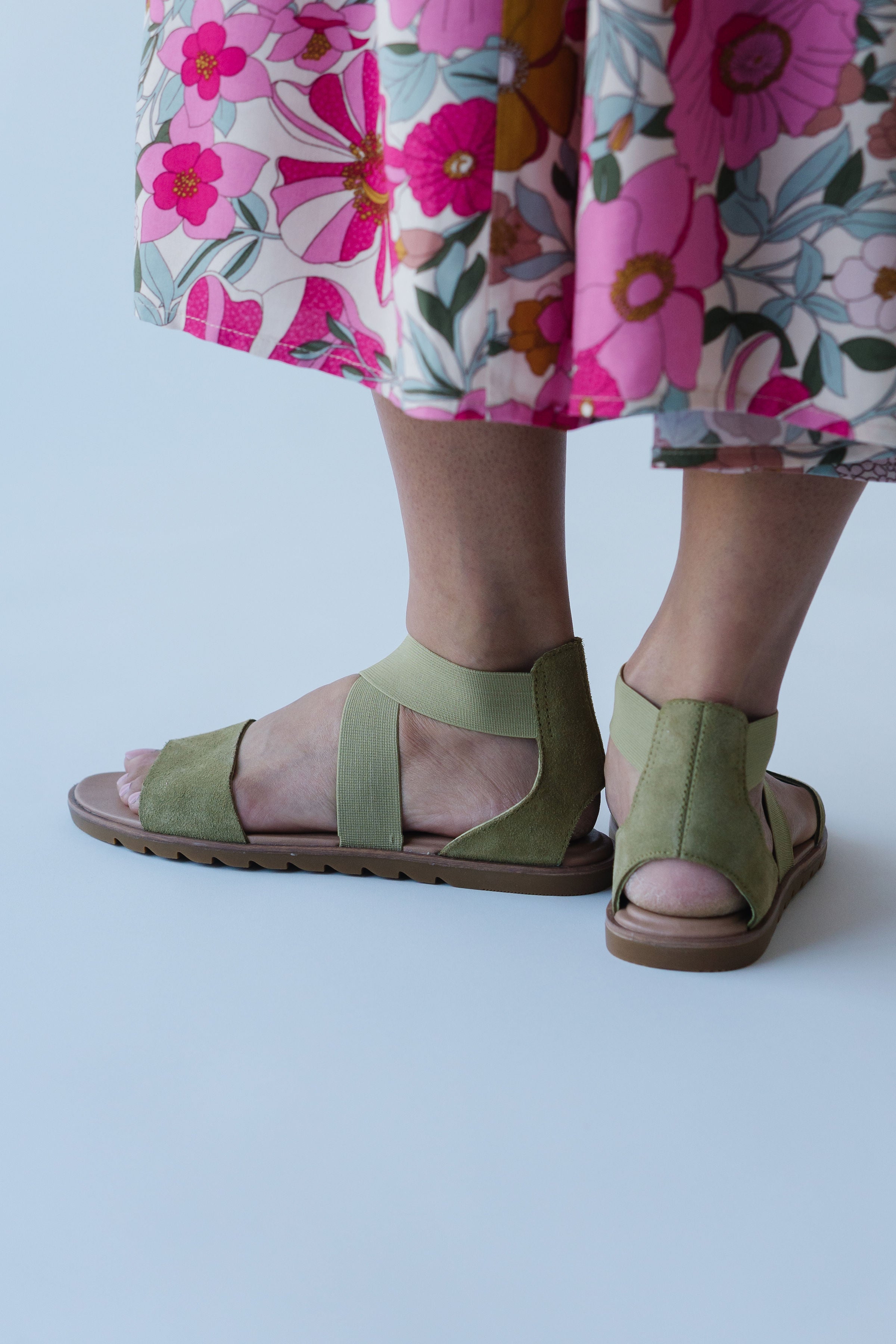 SOREL: Ella II Sandal in Olive Shade + Chalk