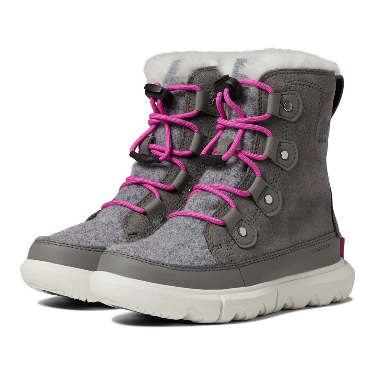 Sorel Girl's Explorer Quary/Lavendar Waterproof