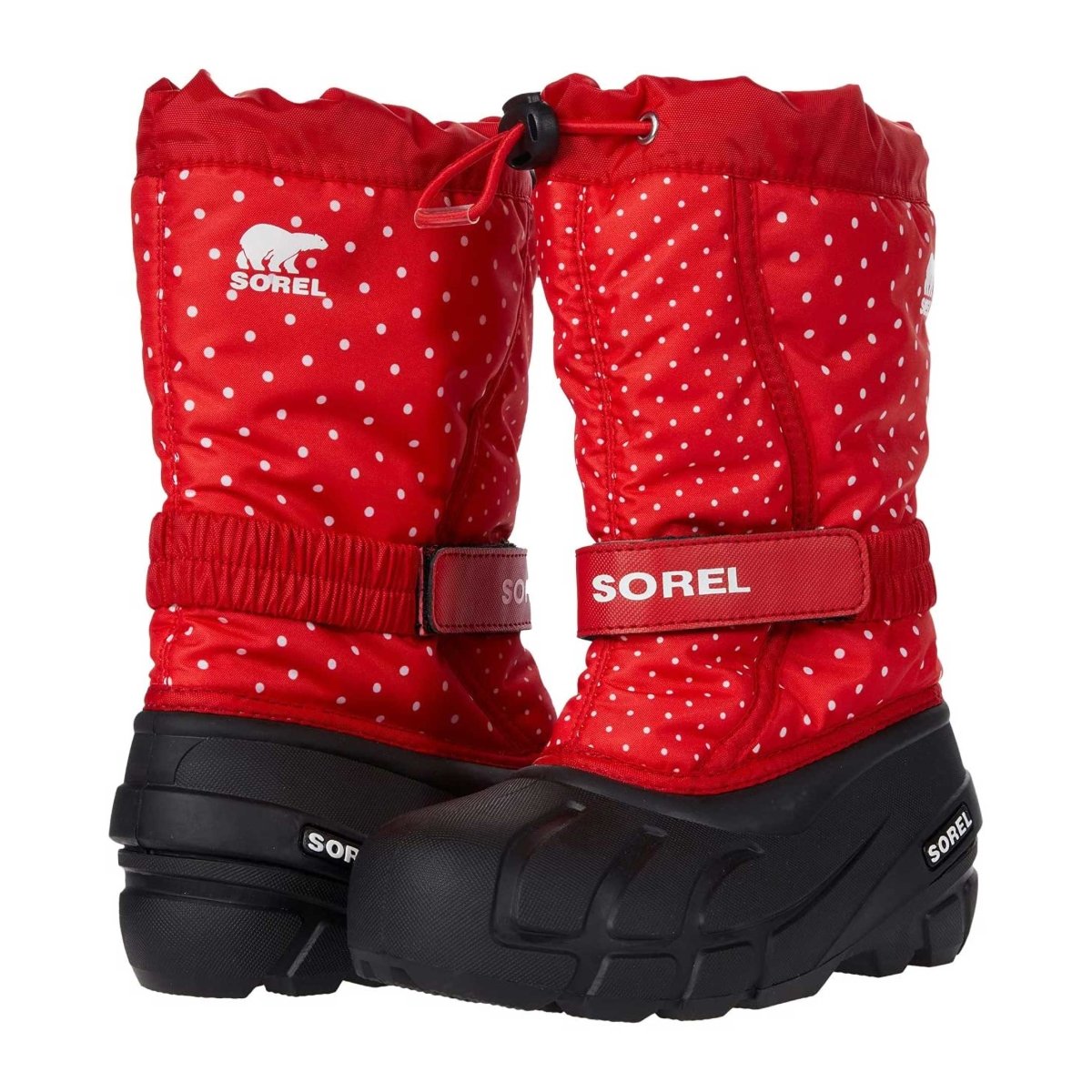 Sorel Girl's Flurry Red/White Polka Dot Waterproof