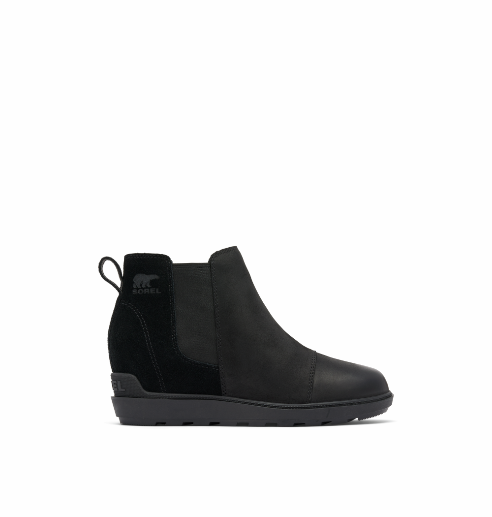 'Sorel' Women's Evie II Chelsea WP Bootie - Black / Sea Salt